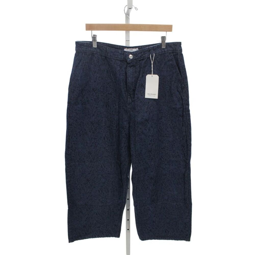 Bolongaro Trevor Womens Dark Blue Floral High Rise Cotton Pants Size 30